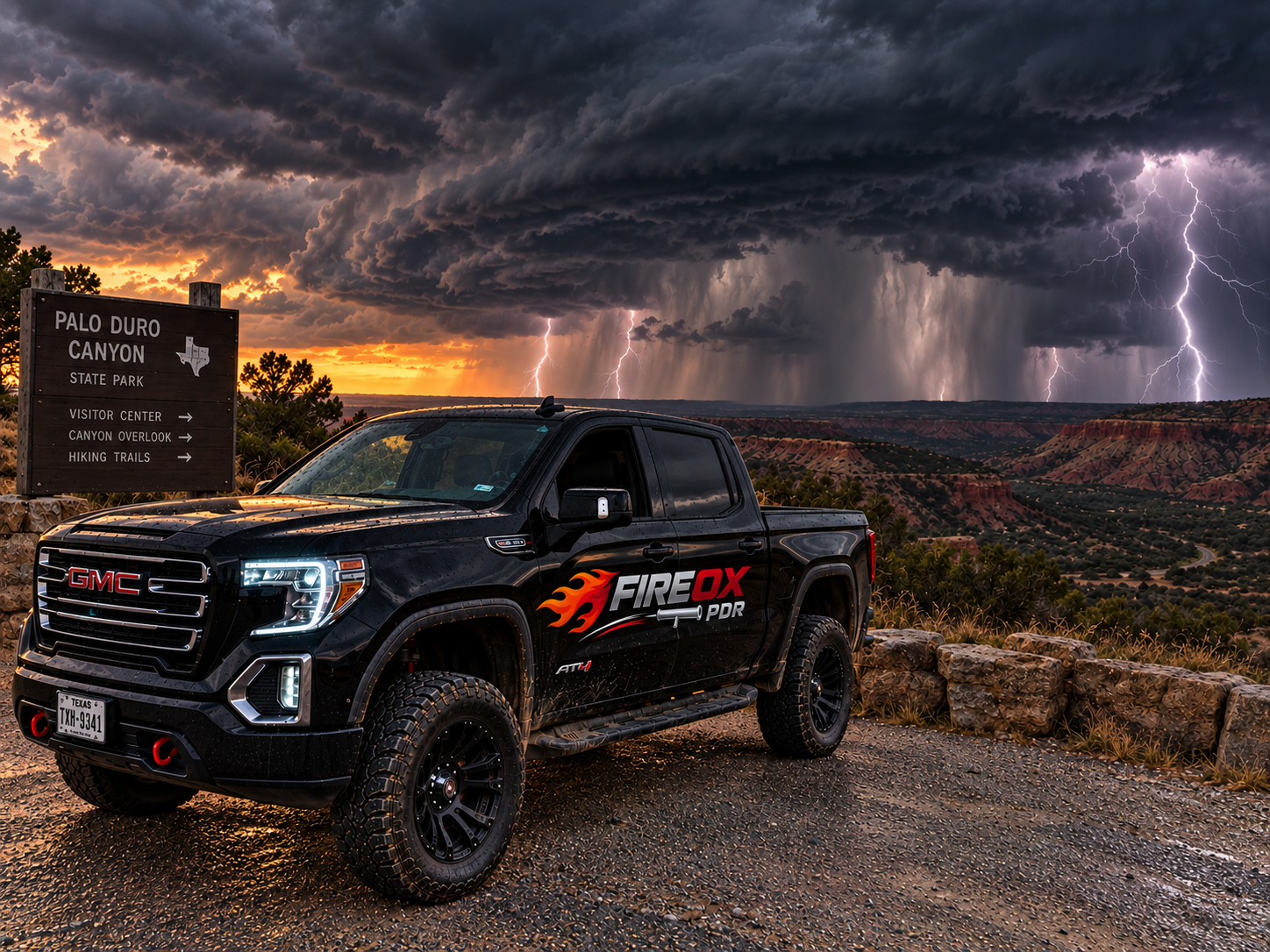 FireOx PDR Truck right before a lightning storm.